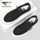 Seven Wolf men's shoes fashion printed board shoes men's spring breathable casual canvas shoes W8143760500 black 41