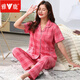 
Yalu cotton pajamas for women in summer short-sleeved trousers set thin half-sleeved large-size home clothing KZ9901 set* 2XL size [suitable for 140-160Jin [Jin equals 0.5 kg] wear]