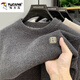 Woodpecker integrated velvet high-end round neck sweater for men's autumn and winter style plus velvet thickened warm base knitted sweater clothes 10749/9906 black [plug thickened] XL