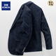 ROMON 2025 spring corduroy suit for middle-aged and elderly men loose business casual corduroy dad suit single suit jacket dark blue 190 3XL