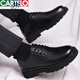 CARTELO crocodile casual leather shoes for men genuine leather 2025 new spring and autumn British style business formal wear big head suit wedding shoes for men black four seasons 41