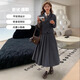 Customized (CECAI) college style gray suit for women 2025 spring new loose slim suit pleated skirt two-piece set black (suit + shirt + skirt) S
