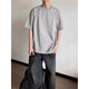 Digada coréen Version Couleur solide hommes Men à manches courtes Summer Summer Simple Round Neck Men T-shirt Men Loose T-shirt à manches courtes décontractée Men and Women Wyn-T679 Black M