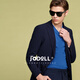 Jodoll Jodon Herrenanzug Single Western Business Casual Bright Seide Vertikale gestreifte Wolle kleine Anzug Jacke Männer Marine Blue XL 52B