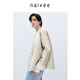 纳薇（naivee）商场同款25春新款新中式老钱风重工提花对襟宽松外套女 粉灰 M