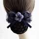 Qianfu [30 days 1478 pieces] Professional head flower female Korean style bow hotel nurse work headdress small fragrant style net bag S0045 [Naru Blue] Flower [Small Net