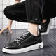 Huilijun Herren sommer atmungsaktiv trendy lässige und modische, vielseitige Leder wasserdichte weiße Schuhe Nicht rutschende und kräftig-resistente ein Stück Großhandel N695 Black 39