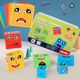 Cute home face change Rubik's Cube Building Blocks Children's Space Thinking Early Education Board Game Parent-Child Interactive Game Smiling Wooden Toys Intelligence Lock Eight-Piece Set A