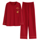 Catman Snake Year Pyjama Frauen Frühling und Herbst Pure Cotton Long Sleeve 100% Baumwollhausanzug Winter rotes Jahr des Nation V-Ausschnitt Set 9227 m (vorgeschlagenes Gewicht 80-100 Jin [Jin gleich 0,5 kg])