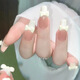 Mengxilan Wear Nagelkunst fertige Gelee Kleber kurzer Nagelfleck abtrennbarer gefälschter Nagelfleck BY1047# Kristallpurpur Butterfly Wearable Tool Kit Kit