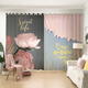 Ouoety rideaux personnalisés modernes fleurs nordiques américaines modernes fleurs de rose petite fille princesse chambre chambre salon baie fenêtre gauze b1049 width de tissu de tissu 1 mètre Prix / combien de mètres pour prendre une photo