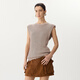 
JNBY/Jiangnan Buyi Spring and Summer Knitted Vest Round Neck Pullover Simple Comfortable Sleeveless Casual Delicate 5O4312070 674/Medium Gray Powder L