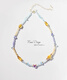 Li Shen's original design of natural amber, amethyst, aquamarine, tanzanite, American 14K gold choker beaded necklace, a customized adjustable necklace