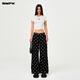 SMFK Cross Classic Wide-Leg Jeans rétro Retro lâche décontracté et polyvalent Xu Jingyun même style PD005BJ / BG / LG / CW Black Garden M