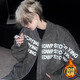 7 hochwertige Brief Printed Grey Baseball Uniform Jacke Herrenherbst- und Winter Europäische und amerikanische HipHop High-End Leder Jacke American High Street Jacket SSQFS-687 Gray XL