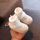 
SKONWAT soft sole boy and girl baby autumn and winter 6 months 0-1 year old autumn and winter baby shoes, socks, cotton shoes, non-slip and fleece 2 blue size M