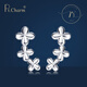 Pt.Charm platinum earrings for women, pt950 platinum earrings, simple and versatile, four-leaf clover, daisy, gift for God, in stock, national inspection certificate, 1.8-1.9g pair