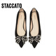 Sijiatu 2025 Nouveau Velvet Dream Elegant Commutant chaussures plates chaussures simples bouche bouche chaussures de femme 9a962aq5 noire noire 36