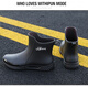 [Thickened sole] Short tube rain boots for men's fashion water boots for men, anti-slip, waterproof, oil-resistant, wear-resistant, low-top outdoor hotel kitchen rubber shoes for short tube rain boots for black kitchen anti-slip [Size 41]