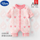 迪士尼（Disney）女宝宝春装连体衣婴儿衣服满月百天洋气哈衣毛衣针织爬服周岁礼服 【9214】粉色小兔子双层编织9214 59cm