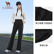 骆驼（CAMEL）直筒运动裤女款透气休闲针织卫裤子 J24CAXLN671 幻影黑 XXL