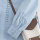 
Sichuanhe casual style shirt 2025 autumn new women's simple round neck single-breasted loose top