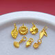 Junbu AU750 pure 18K gold accessories ancient gold sunflower pendant ginkgo leaf leaf bamboo leaf pendant DIY string bracelet 18K-382 full body 18K gold four-leaf clover
