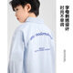 Zuoxi boys' shirts children's shirts spring and autumn thin coat pure cotton 2026 new style boys' inner wear blue 130