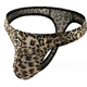 Luzhan men's thong leopard print snake print underwear printed thong low waist 22BK-22 gray leopard print 2XL