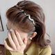 Likashi high skull wavy hairband headband women's face wash hairpin non-slip high-value bangs hairpin headband hairpin C1-black hairband