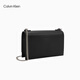 Calvin Klein niche shoulder bag gift litchi pattern bag metal buckle chain flip CK women's bag crossbody bag DH2806 UB1-space black OS