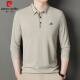 Pierre Cardin Marke Traaceless Ice Seide Langarmed T-Shirt für Herren Spring- und Herbst-Revers-Polo-T-Shirt modisch und vielseitig Casual Sweatshirt T Carbon Asche 16823 m