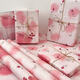 Zhiduosao lindo papel de regalo de regalo de dibujos animados de gran tamaño de gran tamaño de tamaño de bricolaje a mano exquisito papel decorativo de alta gama papel de empaque de rosa seca 6 piezas 50*70 cm