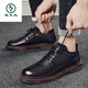 Woodpecker Casual Lederschuhe Britische Business Formale Wear Herrenschuhe 2025 Frühlings- und Herbst neuer trendiger vielseitiger Retro -Socken echte Leder -Freizeitschuhe Schwarz (9920) 39