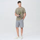 Dancing with the wolf [Instant Cool] 7A Antibacterial 2A Anti-mites Men's Short-sleeved T-shirt 701 Khaki L (175)