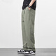 
Woodpecker casual pants for men summer ice silk thin loose straight fast drying sports trendy brand wide-leg long pants for men 733 khaki + 733 green 3XL