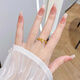 K Bao gold 999 pure gold inlaid zircon ring women's fashionable and exquisite gold nail inlaid ring for your girlfriend. The gold ring is about 1.5 grams. 12# ring.