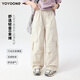 
Yoyo one (Yoyo one) Girls' labor pants Spring and autumn cool style Children's spring pants 2025 new style big children's mountain wide-leg sports pants 15265 apricot color + 15259 gray 170 170cm