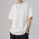 Homlean loose solid color short-sleeved T-shirt for men in spring and summer pure cotton comfortable basic style bottoming OM5 khaki XL