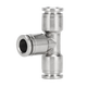EXSN three-way stainless steel air pipe joint metal pneumatic joint 304 air pipe quick-in connector PE4 6 8 10 PE-12