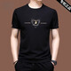 
Playboy high-end short-sleeved T-shirt for men's ice silk summer loose embroidery trend X733 black M 165 [recommended 100-120 Jin [Jin equals 0.5 kg]]