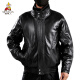 Vogelscheuche (mexikanische) Top-Layer-Kuhleder-Lederjacke für Herren-Motorrad-Pilotjacke Baumwolle Lederjacke Winter-Fluganzug mittlerer und älterer schwarzer Top-Schicht Cowhide (hinzugefügte Baumwolle) 2xl empfohlen 125-145jin [Jin gleich 0,5 kg]