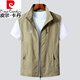 Pierre cardin men's vest summer thin casual breathable horse clip jacket men's youth middle-aged and elderly quick-drying vest autumn vest men 92 navy blue XL