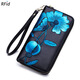 Yunfan (Yunfan) Portefeuille Long Women's Long Real Cuir Cuir Zipper portefeuille RFID Fashion Personnalité Cow Cuir Cutch 22780 Bauhinia - Purple