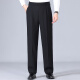 Pantalones de hombres de seda de morera de alta gama sin planchar el verano delgado de papá recto delgado delgado pantalón de doble pliegues plisados ​​de color azul oscuro (2601 doble plisado delgado) 35 [circunferencia de la cintura 2 pies 8]