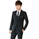 ROMON Men's Casual Small Suit Korean Style Slim Groom Wedding Dress Trendy Handsome Small Suit Jacket Black Suit + Trousers Two-piece Set XL 120-138Jin Jin is equal to 0.5kg Wear