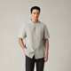 Gornia Herren kurzärmeliges Hemd 25 Jahre Frühlings- und Sommer komfortabler Geschäft Casual Shirt GBS24254423 White Grey M.