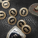 Special-shaped pattern trendy British denim buckle badge button cufflinks skirt trouser buttons jacket top metal buttons sand gold black 20mm 5 pcs
