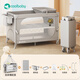 coolbaby crib multifunctional foldable removable splicing bed with changing table mosquito net baby bed family bucket