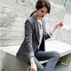 Purple Charming Black Suit Jacket Women's Short Style Small Spring Autumn Winter New Slim Fit Ladies Casual Suit Gray Suit M (Recommended 90-100 Jin Jin equals 0.5 kg)